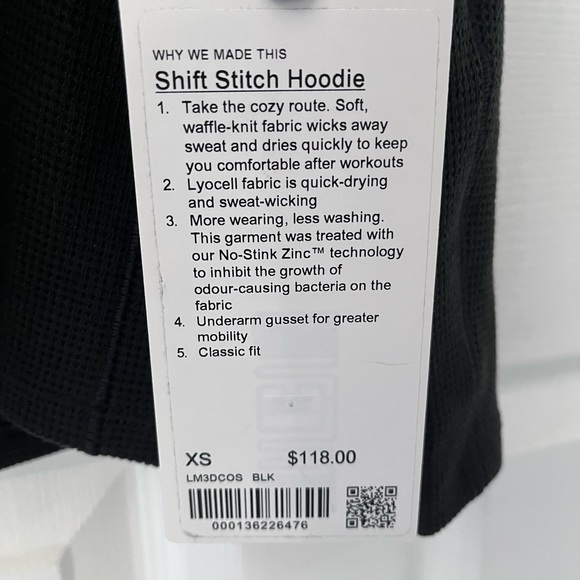 NEW Lululemon Black Shift Stitch Hoodie XS - Picture 5 of 5